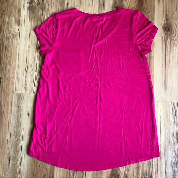 CABLE & GAUGE Pocket Tee Shirt V Neck Short Sleeve Boysenberry Small Women’s - Picture 4 of 16